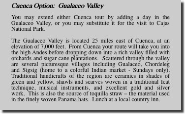 Cuenca Option:  Gualaceo Valley